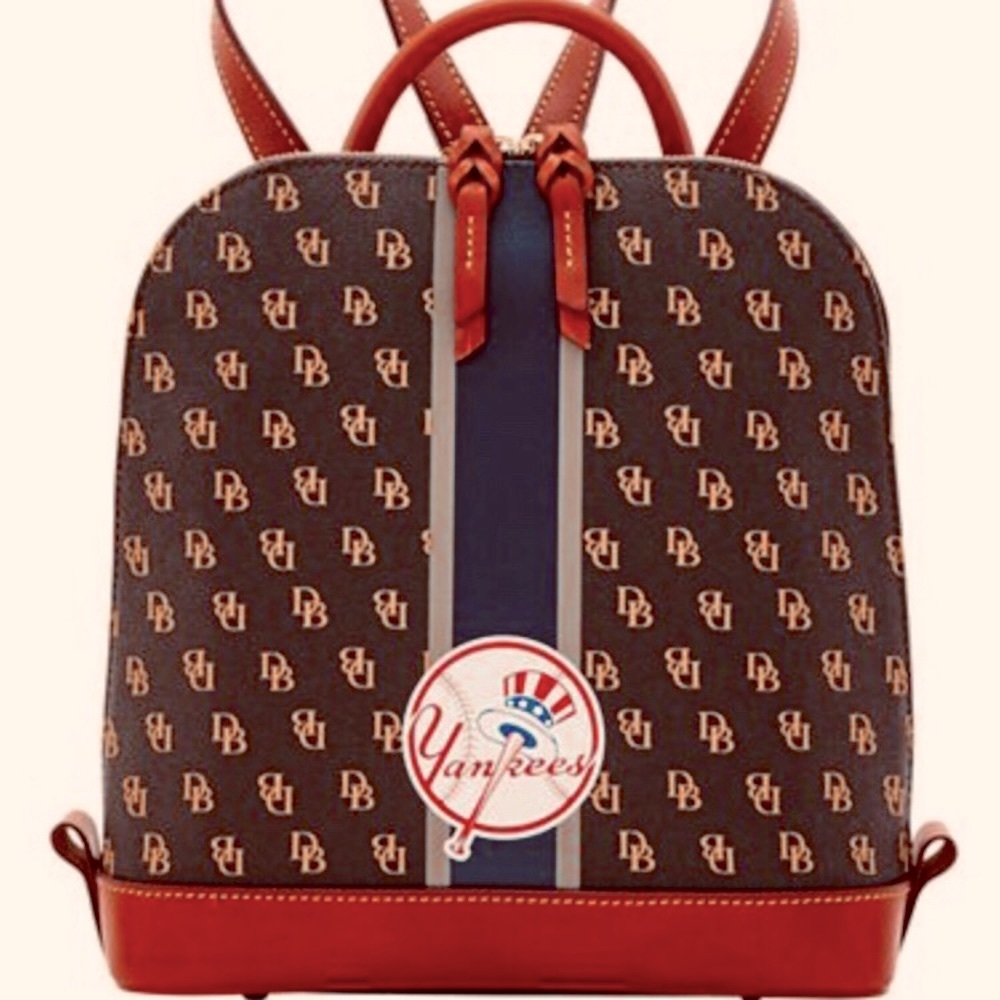 Dooney & Bourke Yankees Zip Pod Backpack Brown MSRP $288.00 Brand New